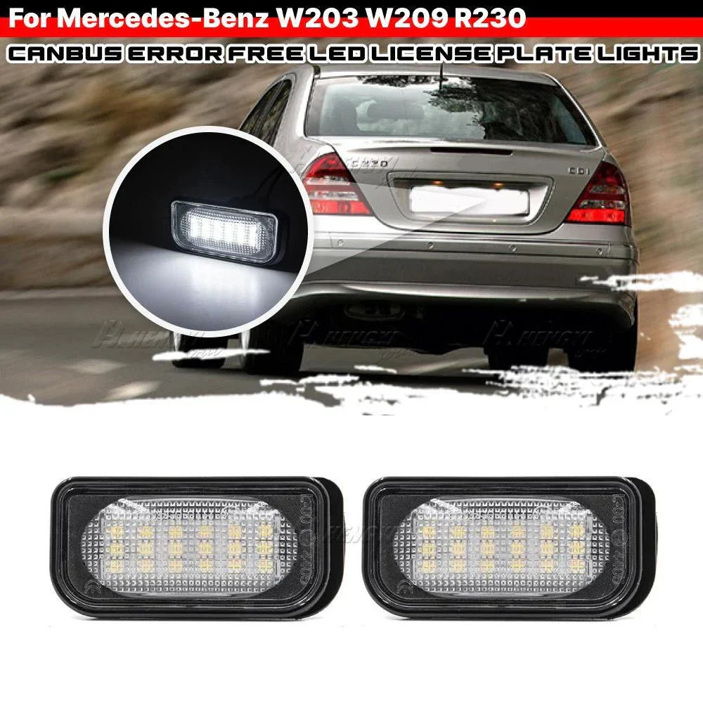 2PCS White LED Rear License Plate Light Bulbs for Mercedes Benz W203 C230 C240