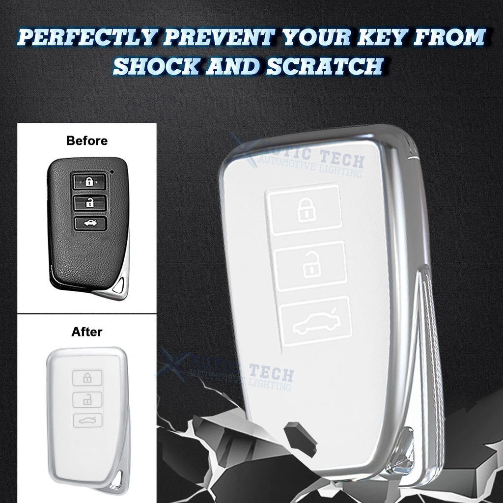Full Seal TPU Remote Key Fob Case Shell for Lexus (2014-2020) 3-Button