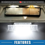 2 x 6500K White LED License Plate Lights for Porsche Boxster (1999-2004)