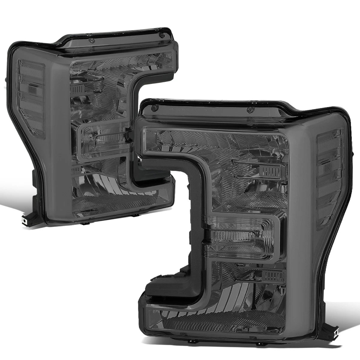 Smoked Housing Clear Side Driving Headlight Lamps for Ford F250 F350 (2017–2019)