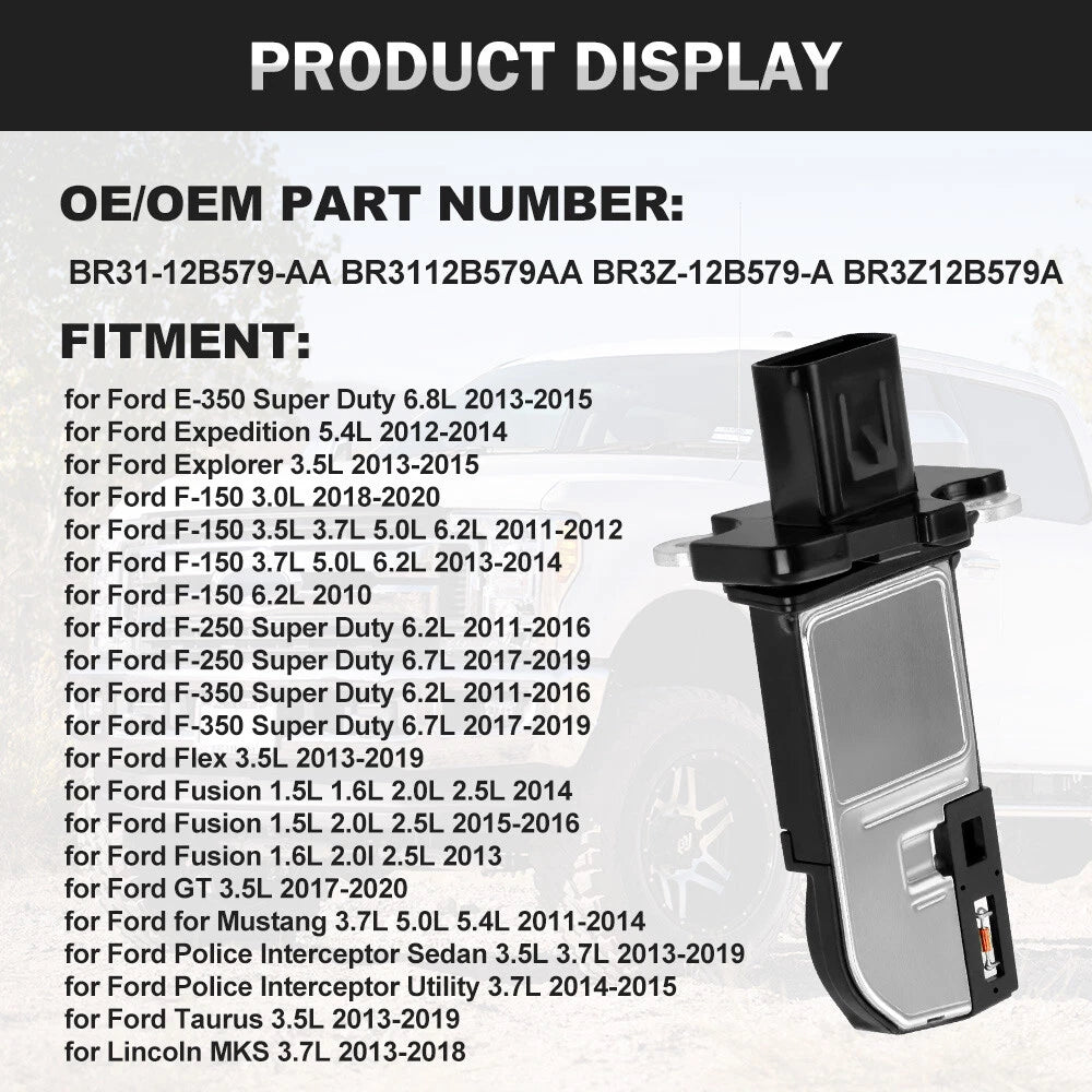 Mass Air Flow Sensor for Ford F-150 F-250 F-350 Expedition F-450 F-550 (2010–2020)