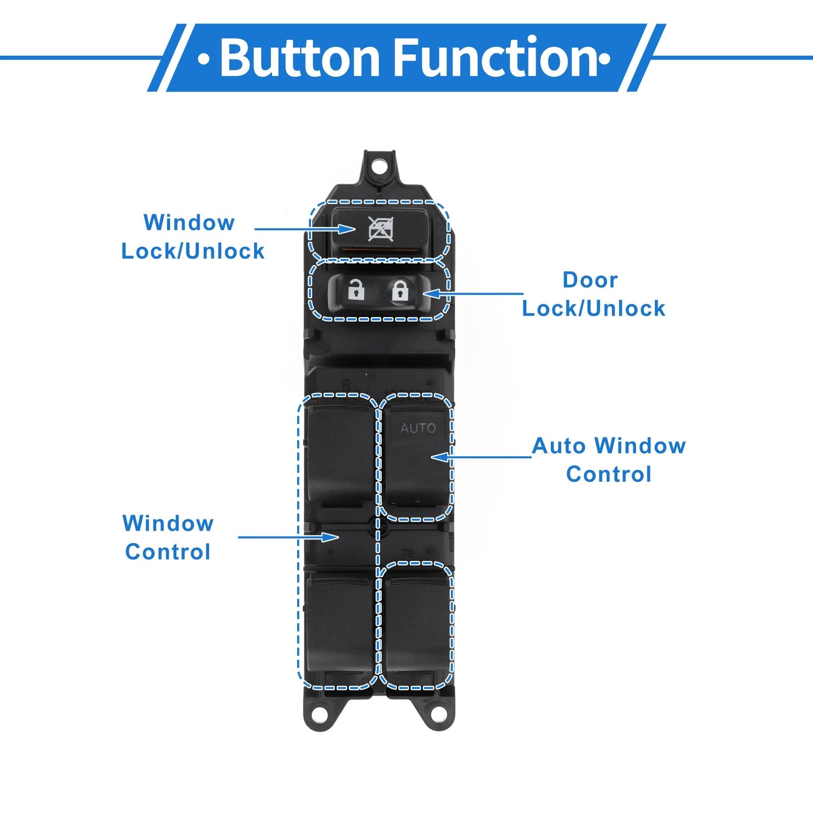 Front Right Power Window Switch for Toyota Camry Tacoma Highlander (2002–2020) No. 8482006090