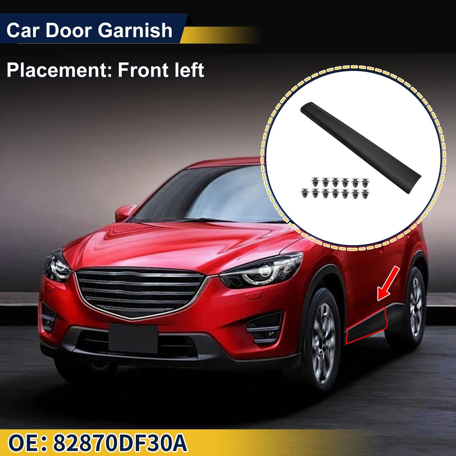 Door Side Lower Trim Front Left No. 82870DF30A for Nissan Rogue Sport (2017–2022)