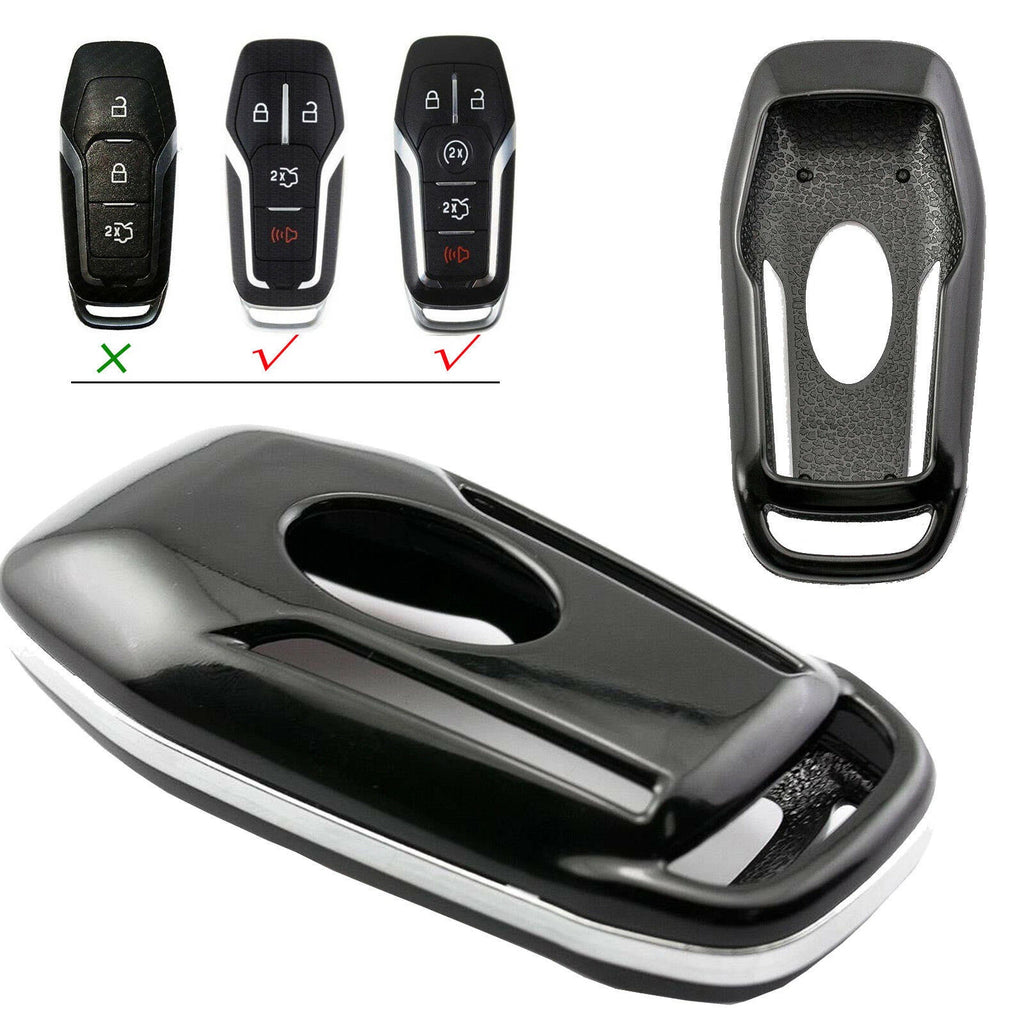 Glossy Black Smart Remote Key Fob Shell Cover for Ford Lincoln (2015–2019)