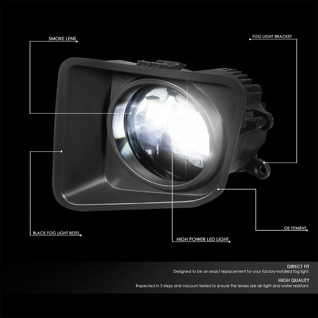 LED Projector Fog Lights for Toyota Tundra (2014–2021) - Smoked Lens, Switch, Bezels