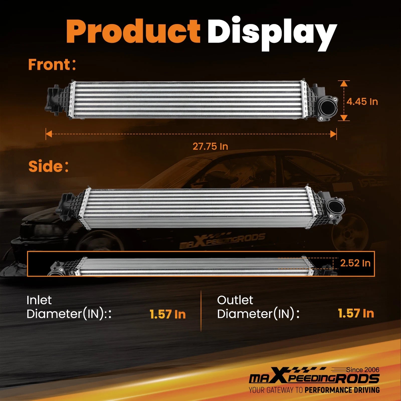 Intercooler Charge Air Cooler for Honda Civic 1.5L L4 (2016–2021)