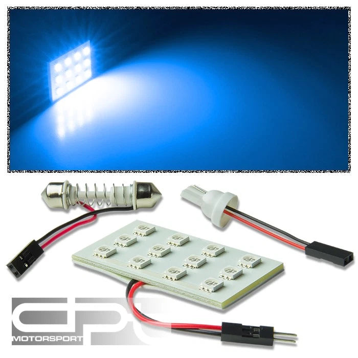 T10 5050 194/168/W5W 12-SMD Bright Blue LED Interior Dome Light Bulb