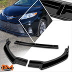 Gloss Black MP-Style Front Bumper Body Kit Spoiler Lip for Toyota Sienna (2018–2020)