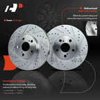 Front Drilled Brake Rotor and Pad Caliper for Scion tC Toyota Celica (2011–2013)