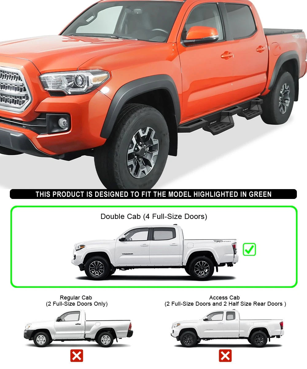 iArmor Steel Pocket Steps for Toyota Tacoma (2005–2023)