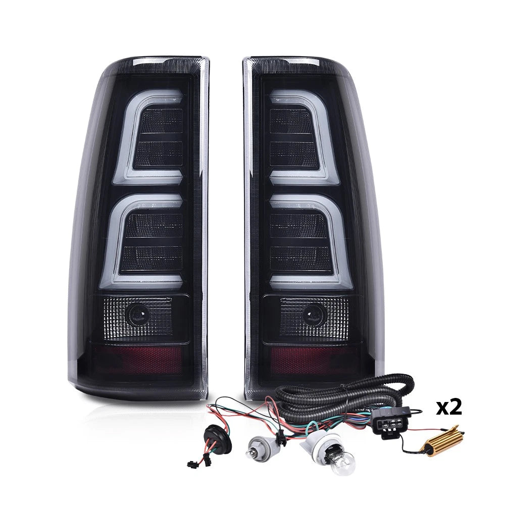 Set of 2 LED Tail Lights for Chevy Silverado (1999–2006) Black Smoke