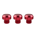 3X M10x1.25 Motorcycle Mirror Hole Blanking Plugs Red
