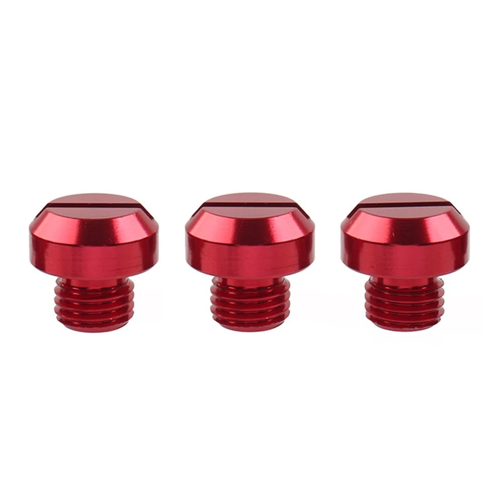 3X M10x1.25 Motorcycle Mirror Hole Blanking Plugs Red
