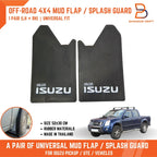 Isuzu 4WD 4x4 Off-Road Mud Flaps Splash Guards  Black Rubber