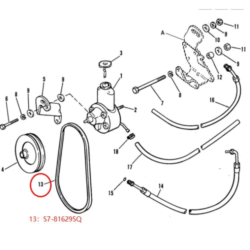 EM V Belt for MerCruiser Sterndrive 4.3L 5.0L 5.7L (57-816295Q)