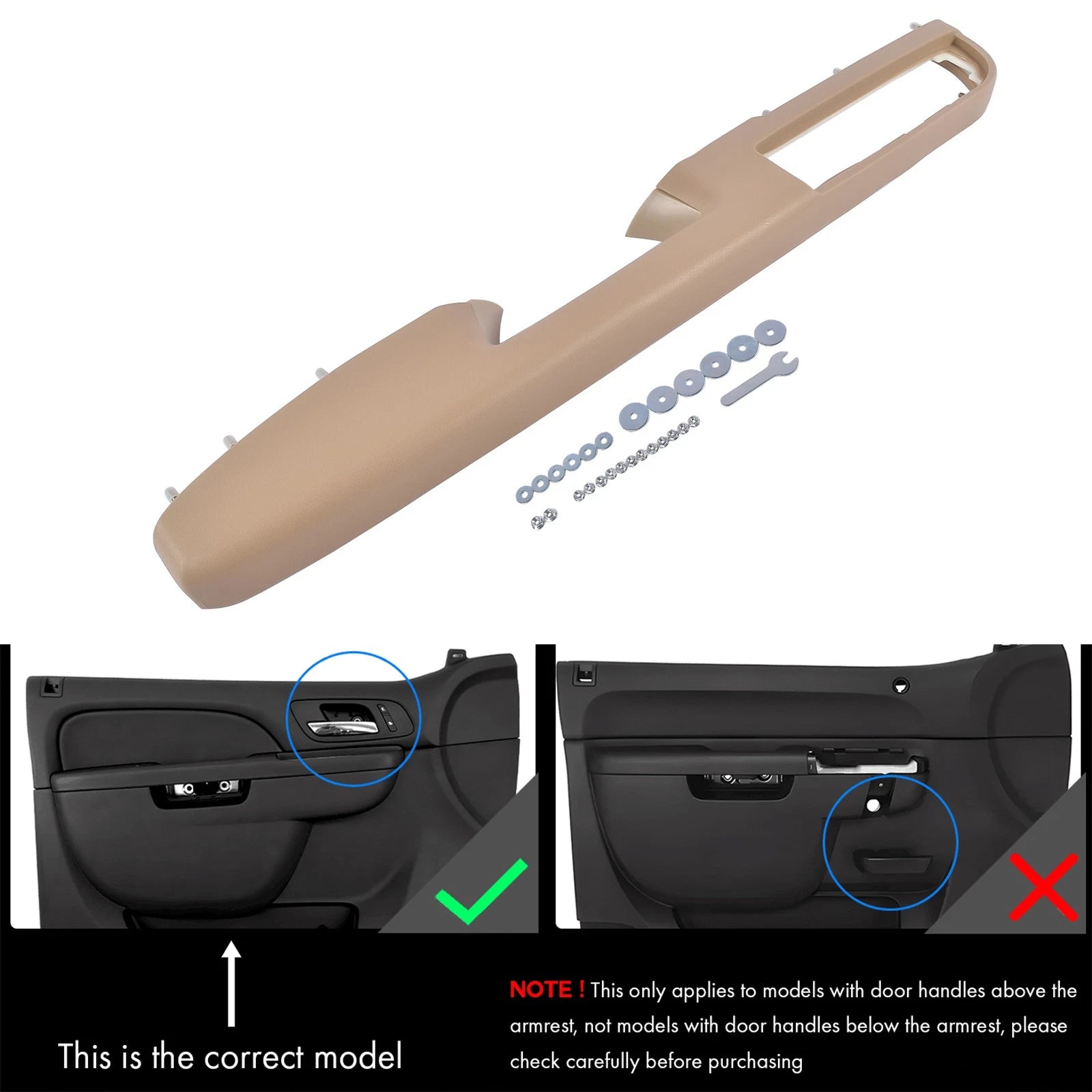 Driver Left Door Panel Handle Armrest for Tahoe Silverado (2007–2014)