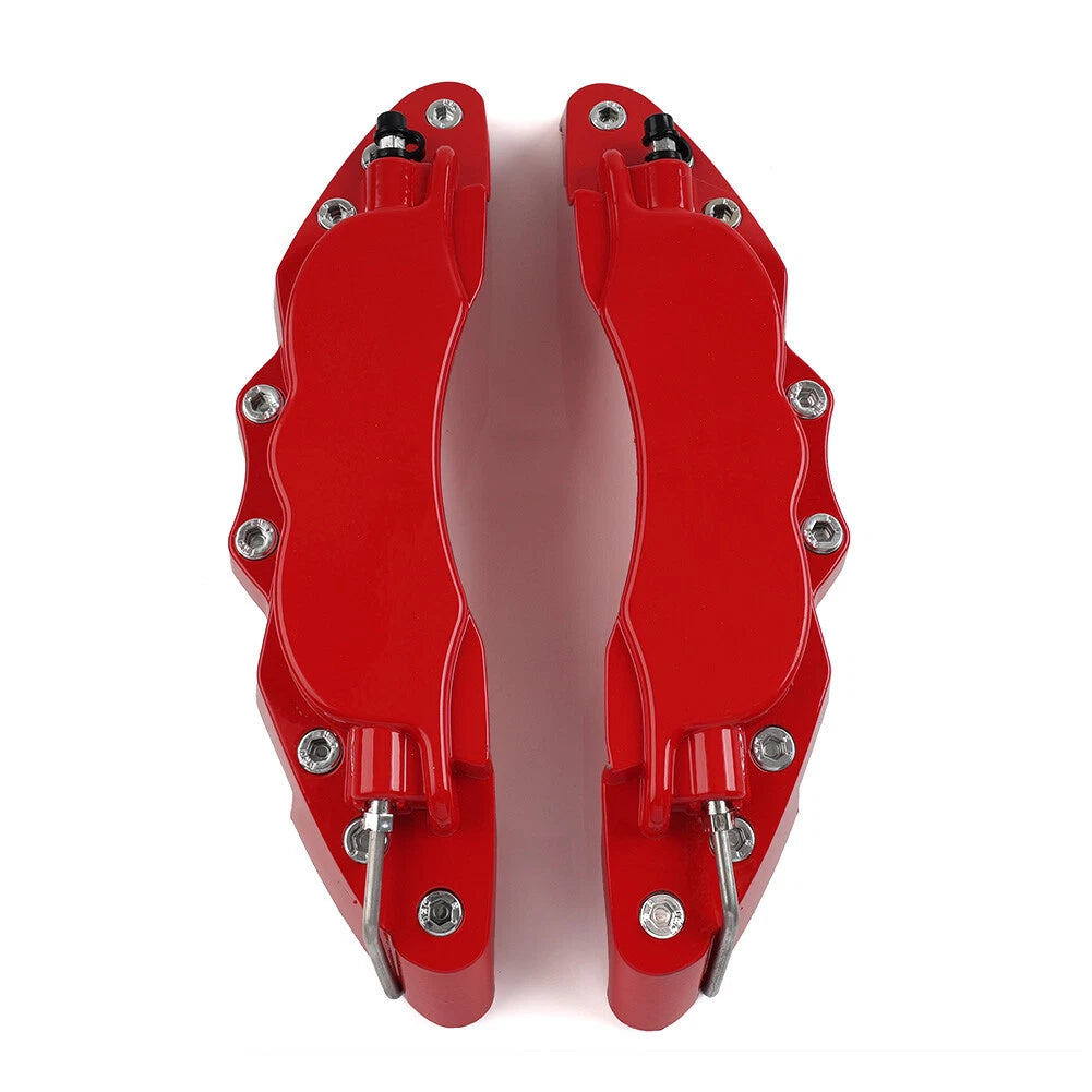 Set of 2 Metal Style Disc Brake Caliper Covers for Universal Fit