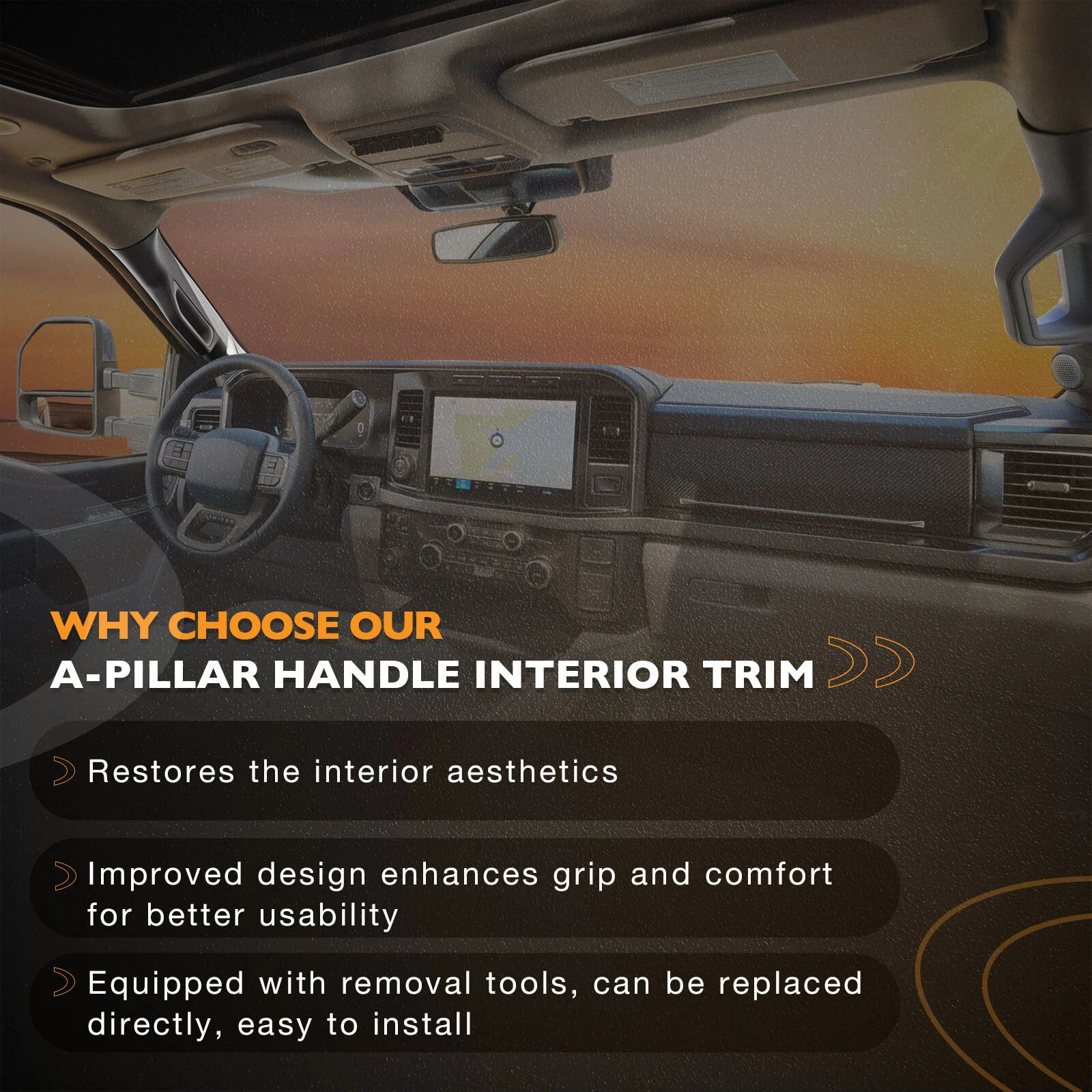 A Pillar Interior Trim Grab Handle Set for Lincoln Mark LT (2004–2008)
