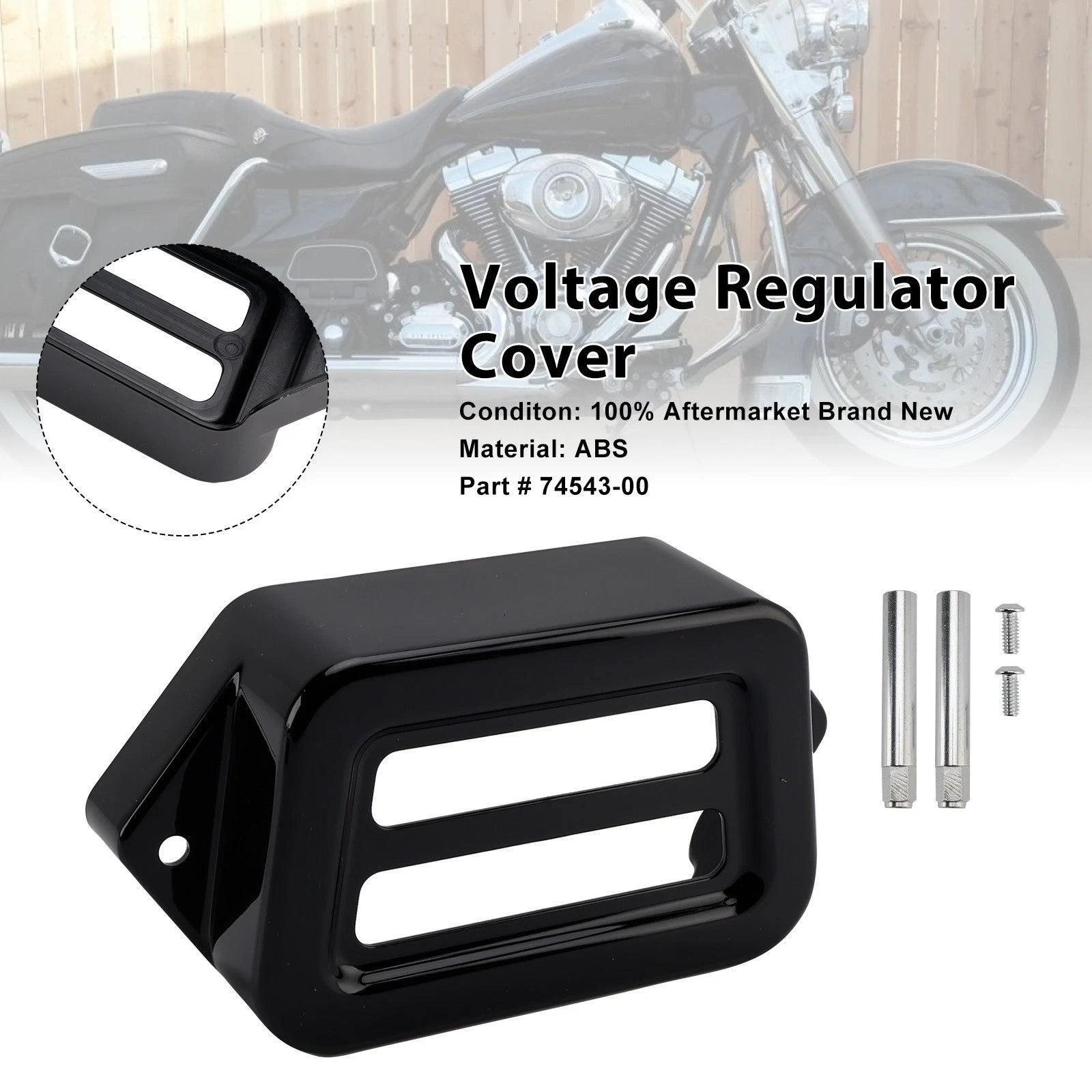 Voltage Regulator Cover for Harley Road King Electra Street Glide (1997–2008) Black