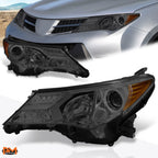 Projector Headlight for RAV4 (2013–2015) OE Replacement Smoked Lens Amber Corner