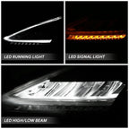 LED Headlight Assembly for Nissan Murano (2019–2021) - Left Side, Black Amber