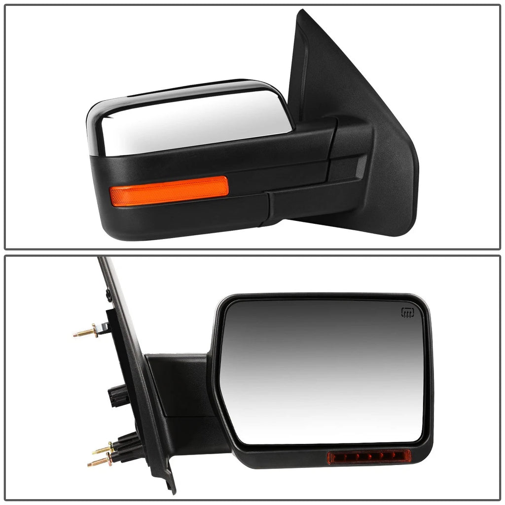 LED Chrome Side Mirror for Ford F150 (2004–2014) Right Passenger Side