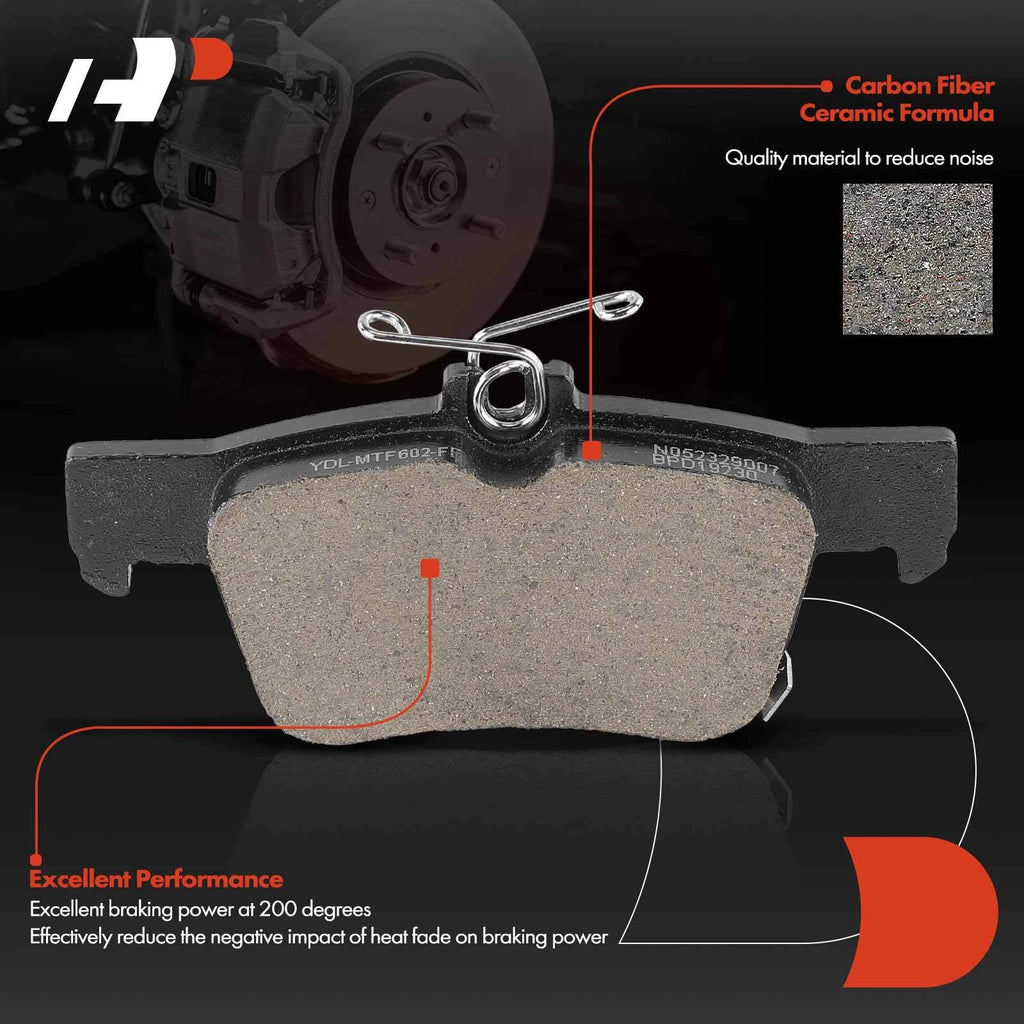 Set of 4 Rear Ceramic Brake Pads for Buick Envision (2016–2020)
