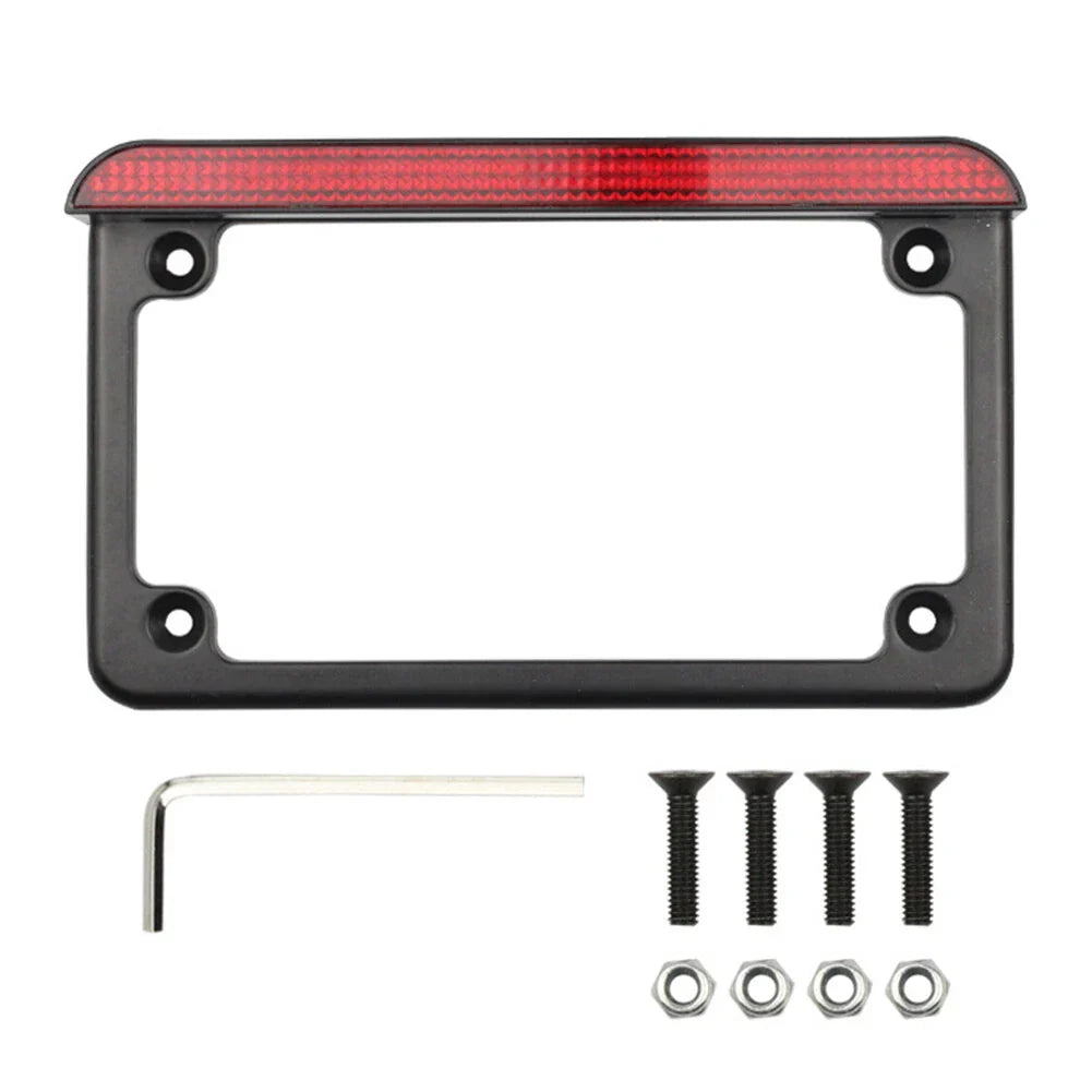 LED Light Motorcycle License Plate Frame & Brake Tail Light Bracket