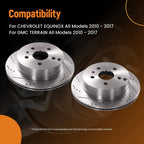 Rear Disc Rotors & Ceramic Brake Pads for Chevrolet Equinox / GMC Terrain (2010–2017)