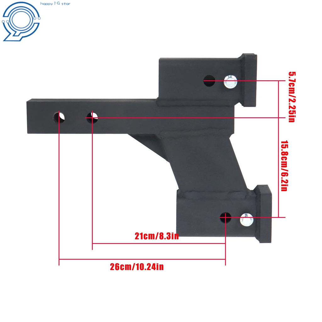 Dual Hitch Extender for 2 In Receiver (10000 lbs, 2 & 6 In Rise/Drop)