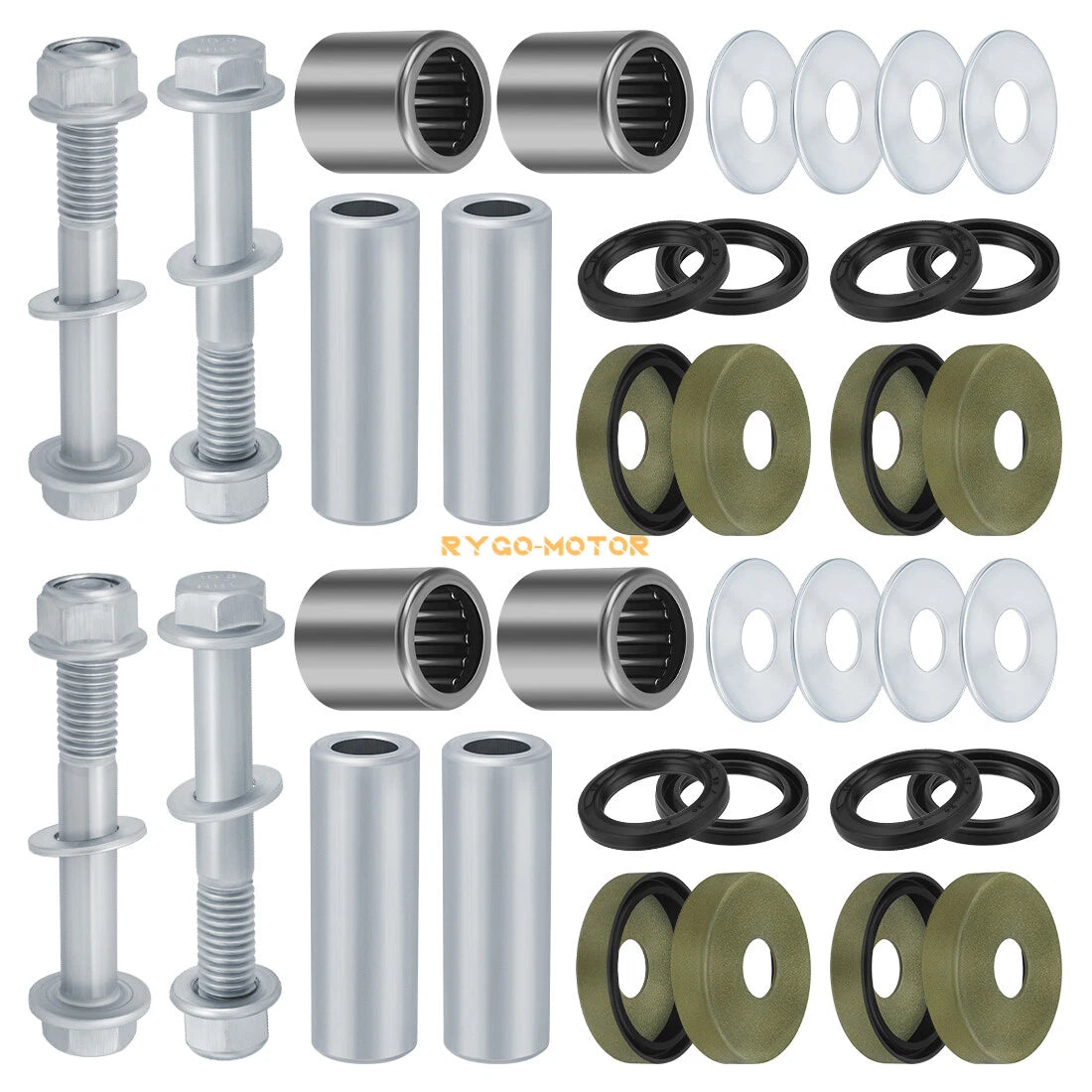 Set of 2 Front A Arm Lower Bushing Bearing Bolt Nut for Suzuki Quadsport Z400 (2003–2008)
