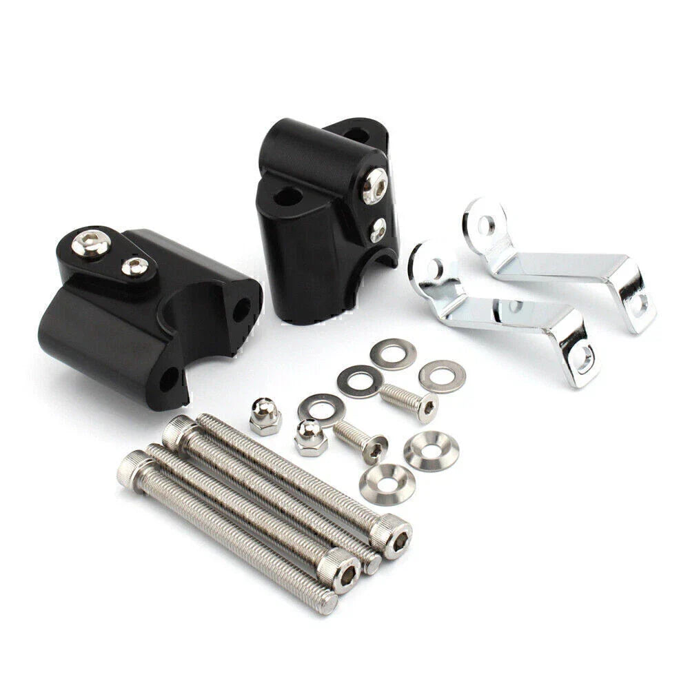 Black Handlebar Risers Lift Clamp Adapters for BMW R 18 Classic (2022-2023)