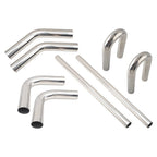 8Pcs 4" OD Stainless Steel Mandrel Bend Exhaust Pipes for Universal Fit