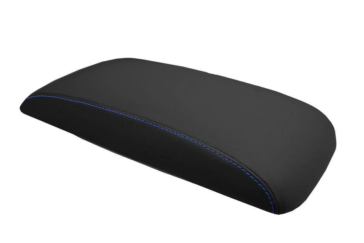Leather Console Lid Armrest Cover for Honda Element (2007–2010) Blue Stitch