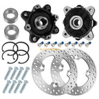 Set of 2 Front Wheel Hub Disc Rotors Bearings for Polaris Ranger 900 800 500 Diesel