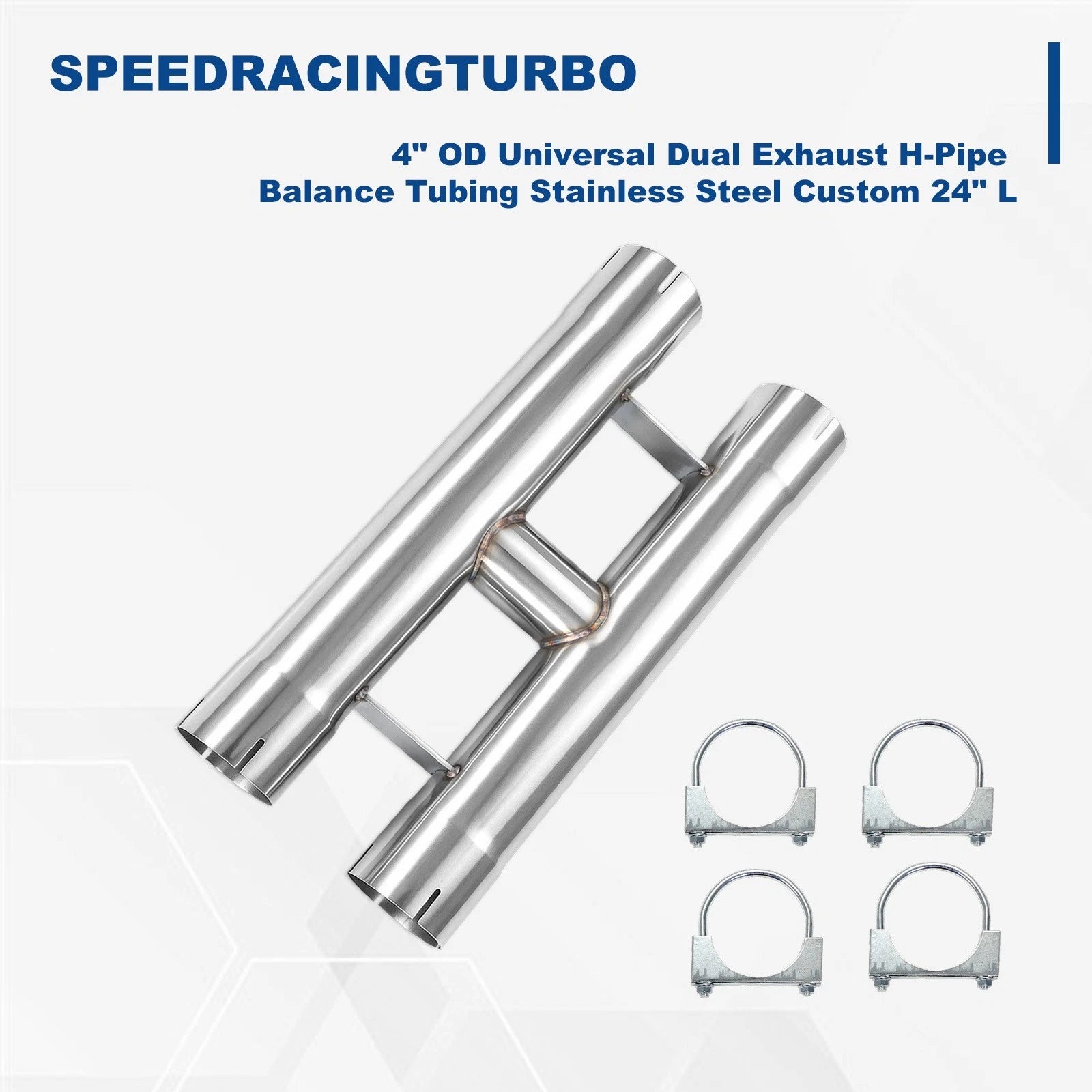 Dual Exhaust H-Pipe Balance Tubing for Custom Applications (24" L)