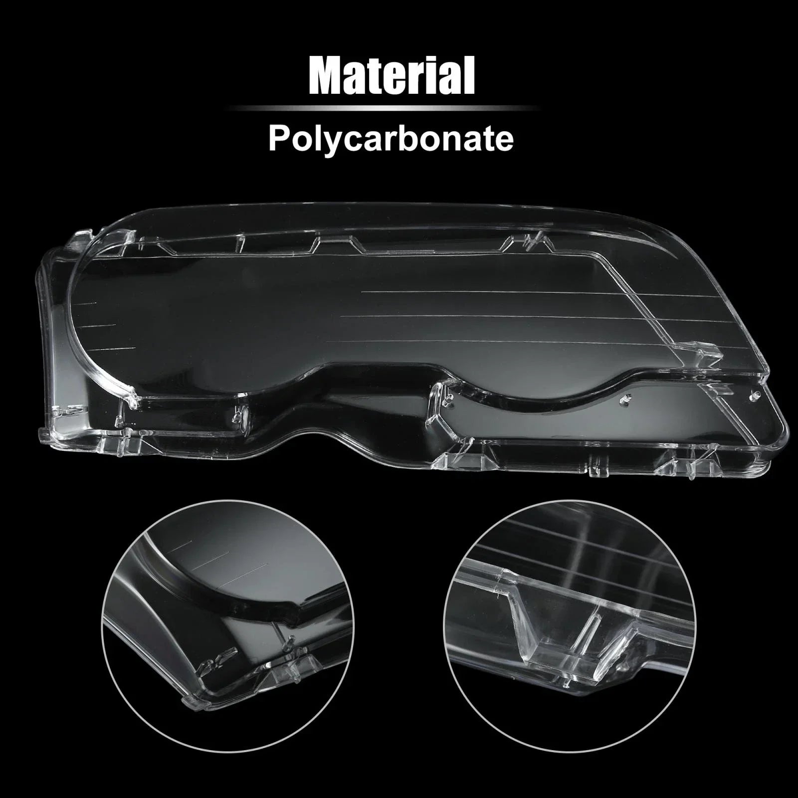 1 Pair Car Front Headlight Lens Cover for BMW E46 (1998-2002)