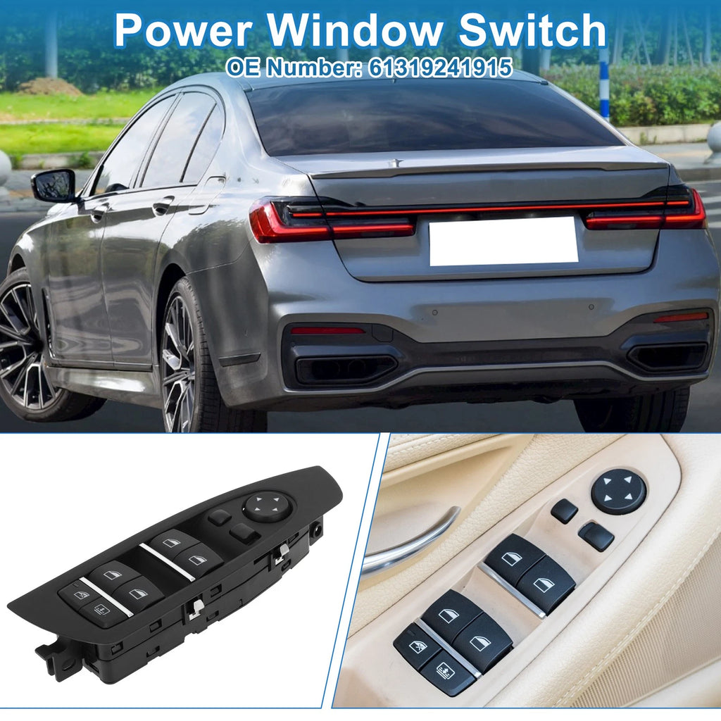 Power Window Switch for BMW 740i 750i 750Li 760Li (No. 61319241915) Black
