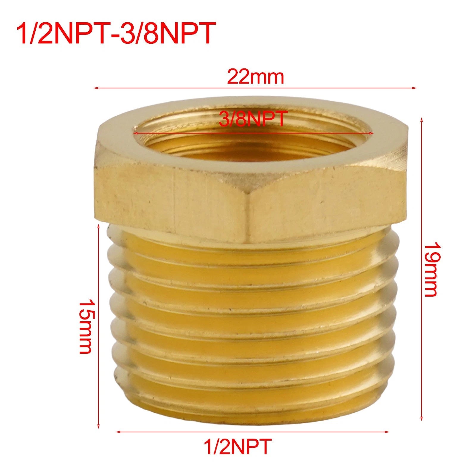 1pc Brass Pipe Fitting 18NPT, 14NPT, 38NPT for Automotive Applications