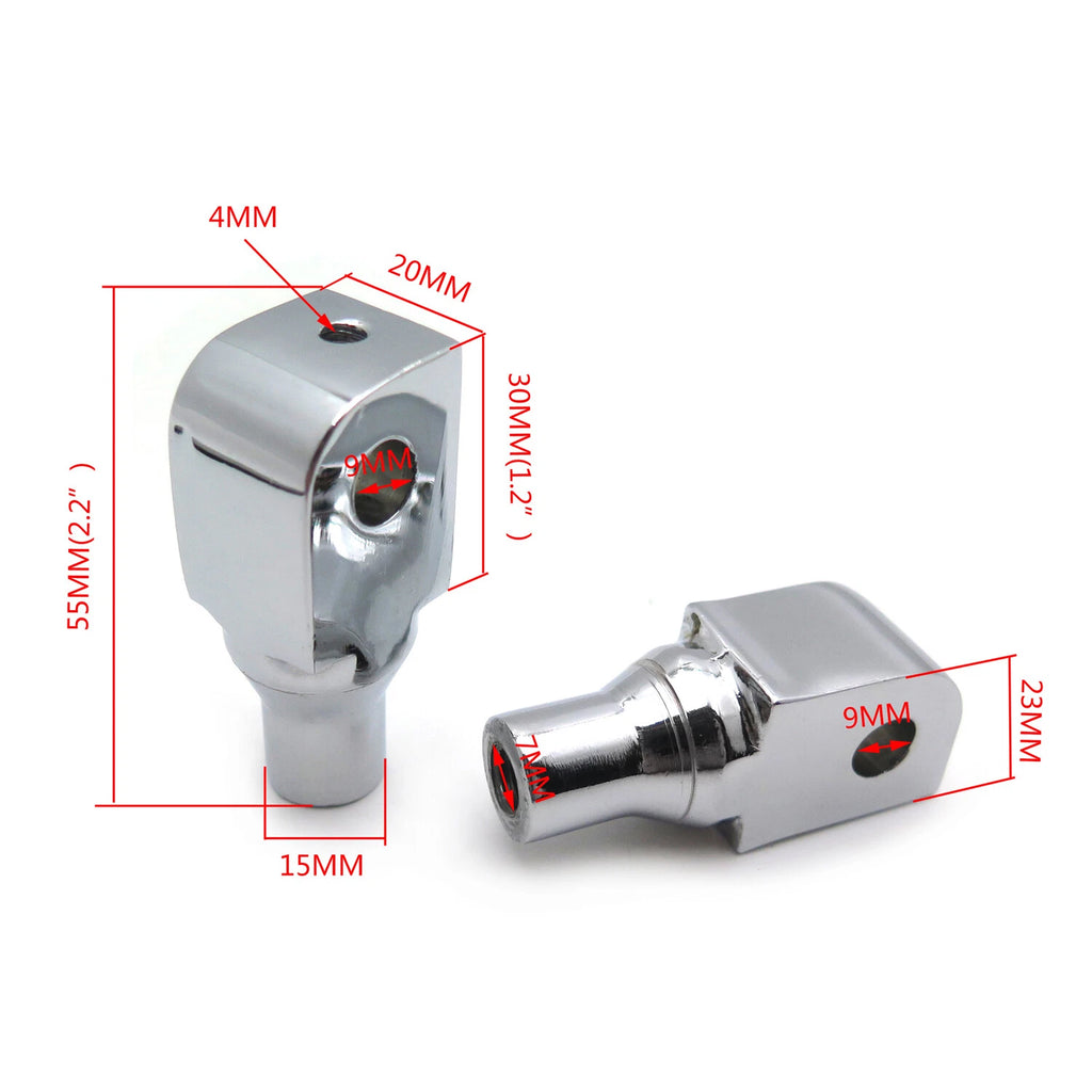 Chrome Foot Pegs Connection Fittings for Honda Shadow VTX Valkyrie (2001–2009)
