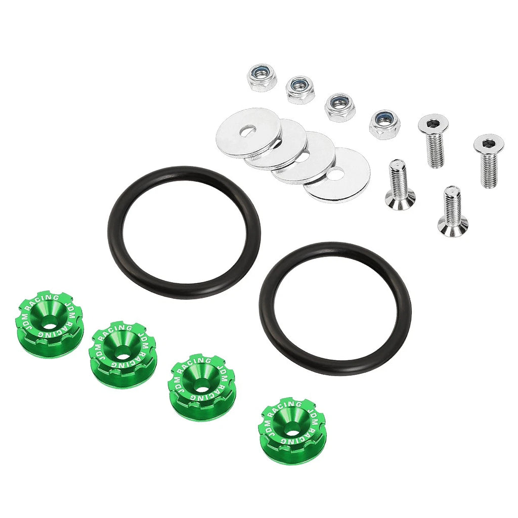 Set of 4 Aluminum Green Bumper Quick Release Fasteners for