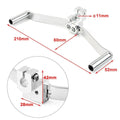 Dual Way Gear Shift Lever Footrest Pedal Shifter for Motorcycle - Silver Aluminum