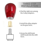 Red Carbon Fiber Automatic Gear Shift Knob for Universal Fit