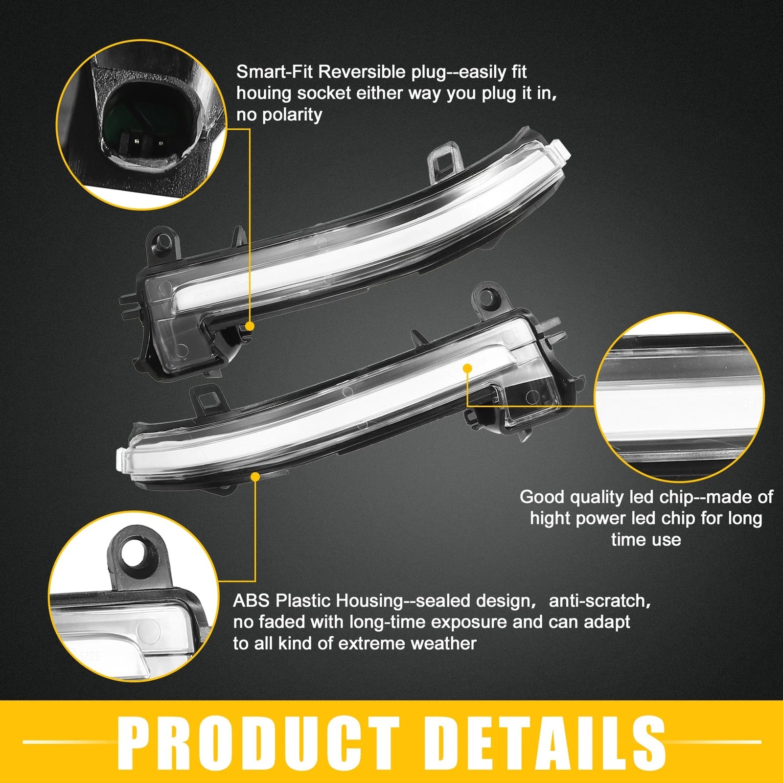 Set of 2 Mirror Turn Signal Lights for BMW (2011–2017) 63137280771