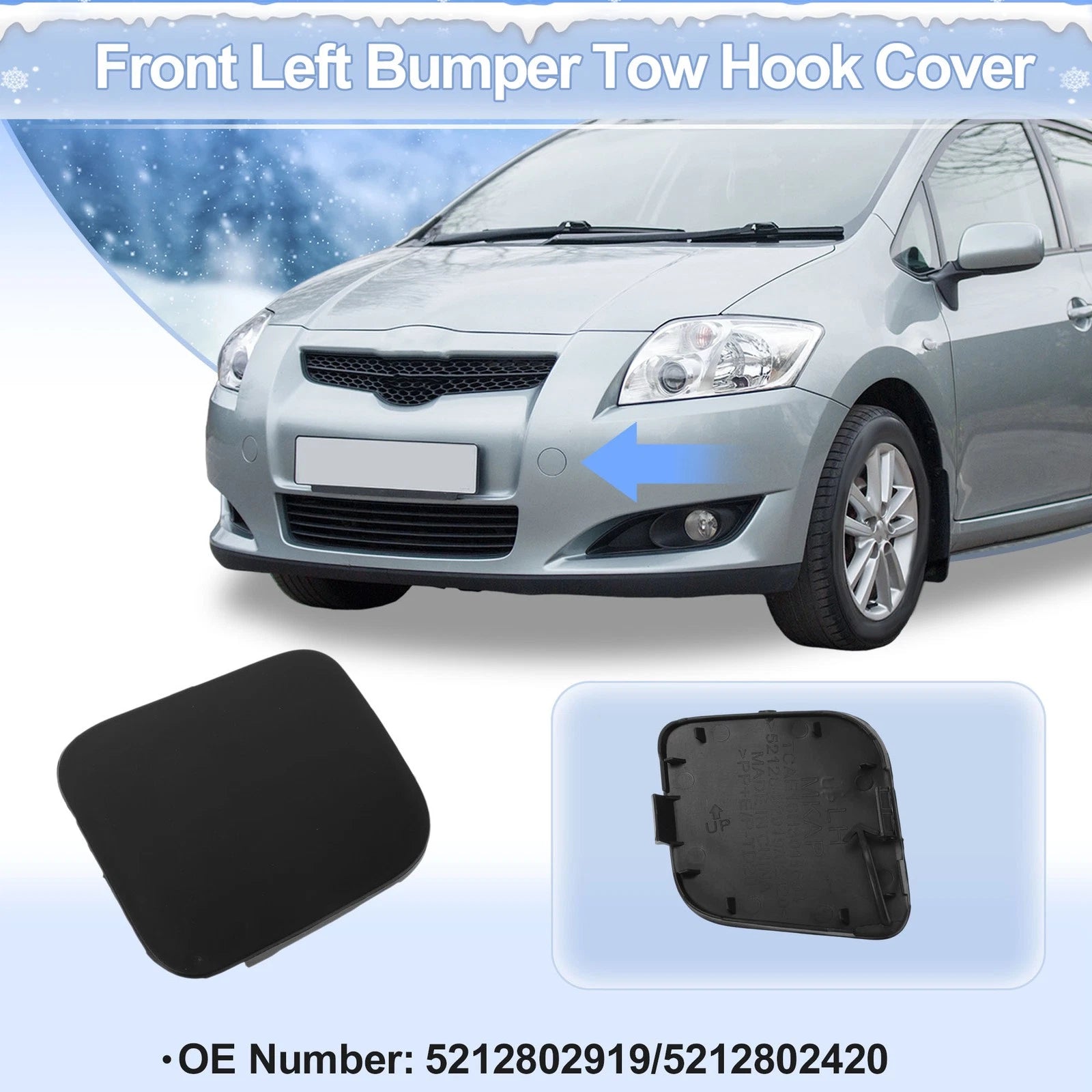 Tow Hook Cover Cap for Toyota Auris (2016–2018) No. 5212802919