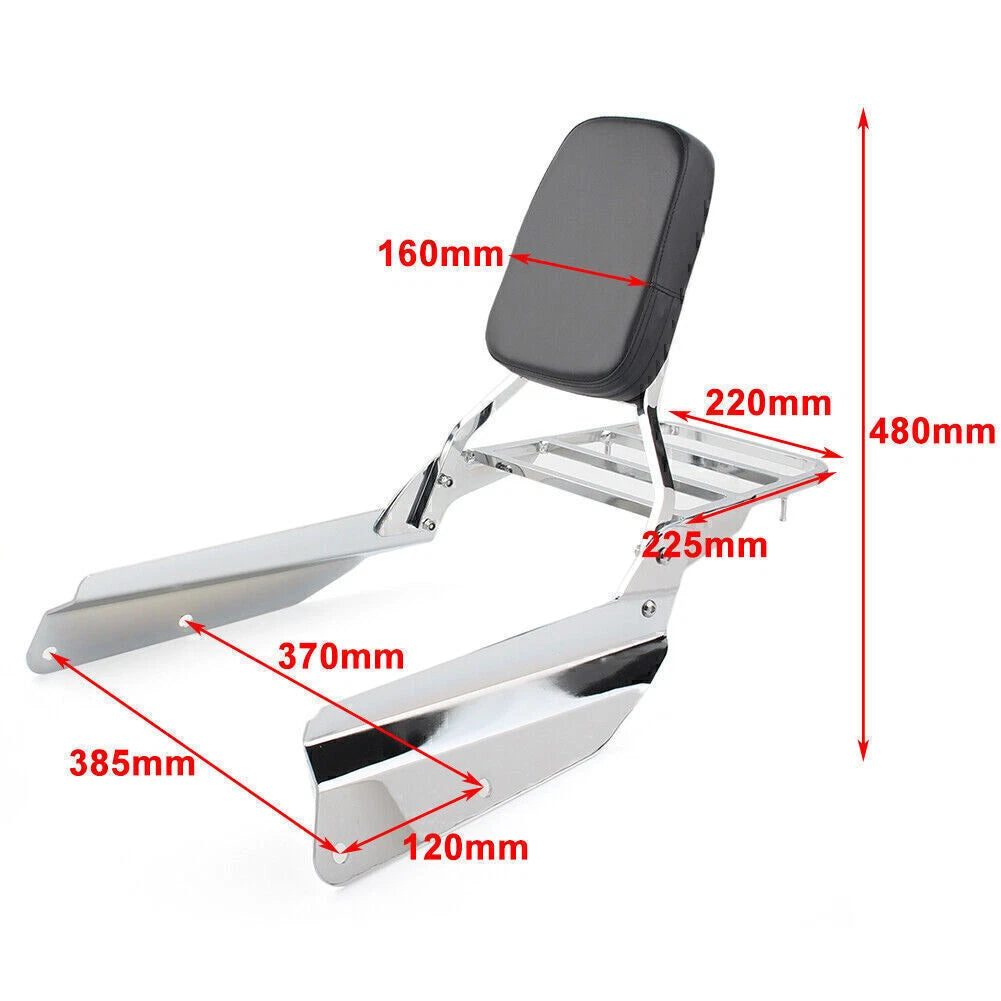 Sissy Bar Backrest with Luggage Rack for Honda VTX 1300C 1800C 1800F (2005–2011)