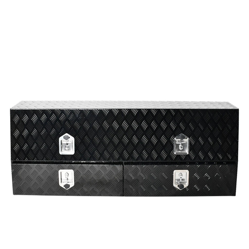 Black Aluminum Tread Tool Box for Truck Pickup Trailer (72"x21"x13.5")