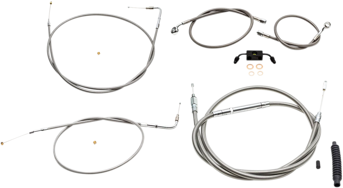 Handlebar Cable/Brake Line Kit for Harley Dyna Fat Bob (12"-14" Ape Hanger)