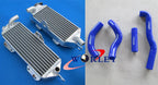 Aluminum Radiator + Blue Silicone Hose for Kawasaki KX250 (1988-1989)