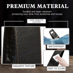 Black Crocodile Grain Leather Wine Carrier Tote for Party (-)